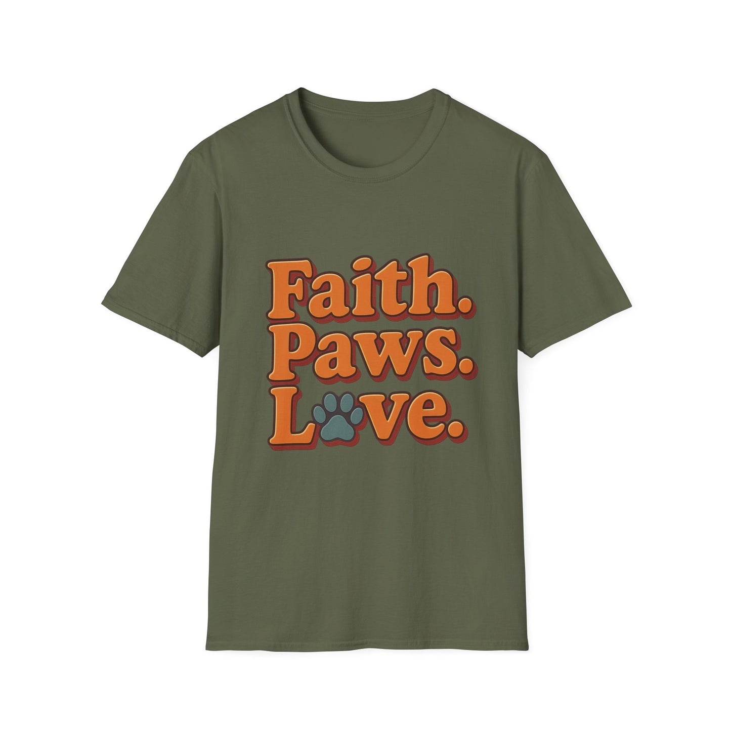 Faith Paws Love Retro T-Shirt