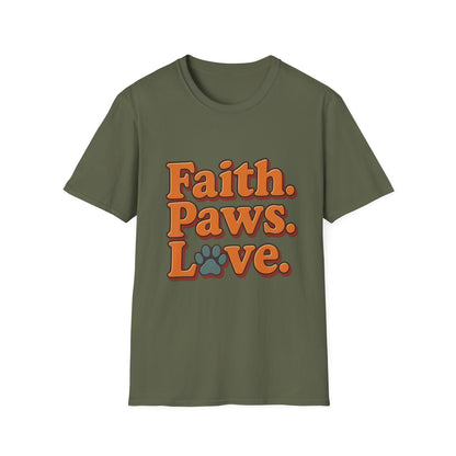 Faith Paws Love Retro T-Shirt