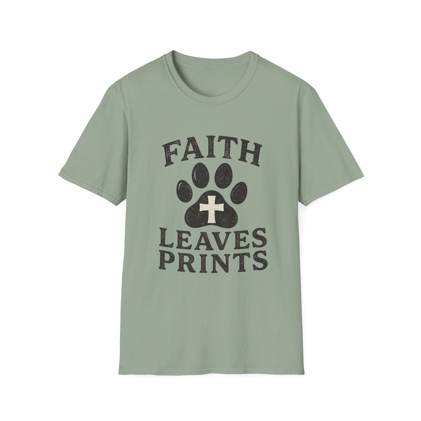 Faith Leaves Prints Retro Paw T-Shirt