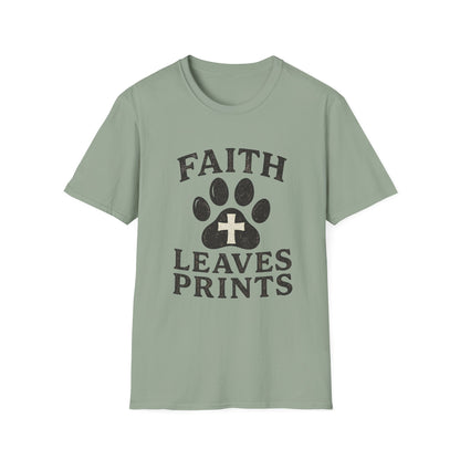 Faith Leaves Prints Retro Paw T-Shirt