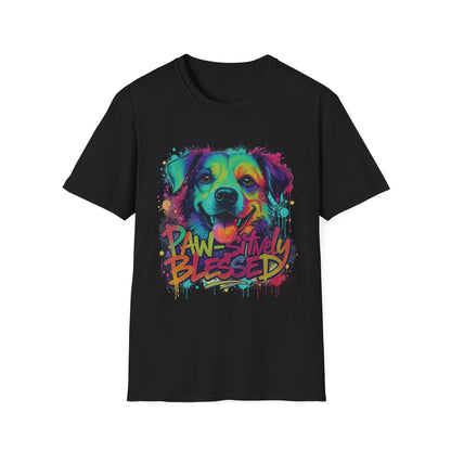 Paw-sitively Blessed Paint Dog T-Shirt