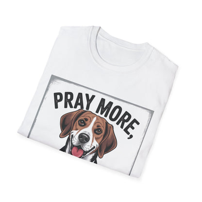 Beagle Pray More Bark Less – Hand-Drawn Vintage T-Shirt