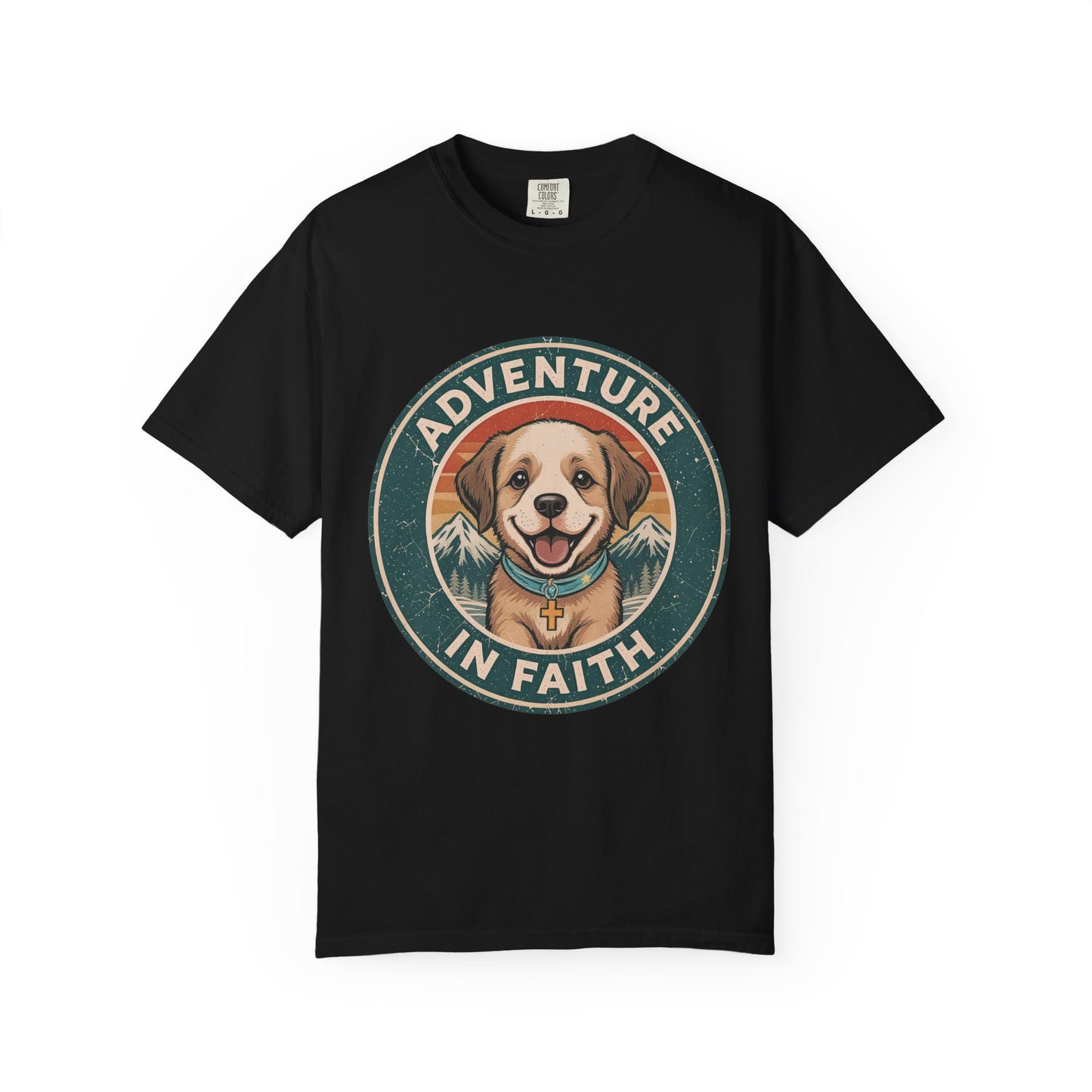 Adventure in Faith T‑Shirt — Retro Outdoors Dog Graphic