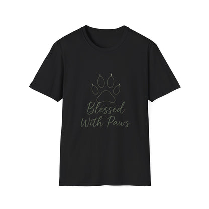 Blessed With Paws Line Art T-Shirt