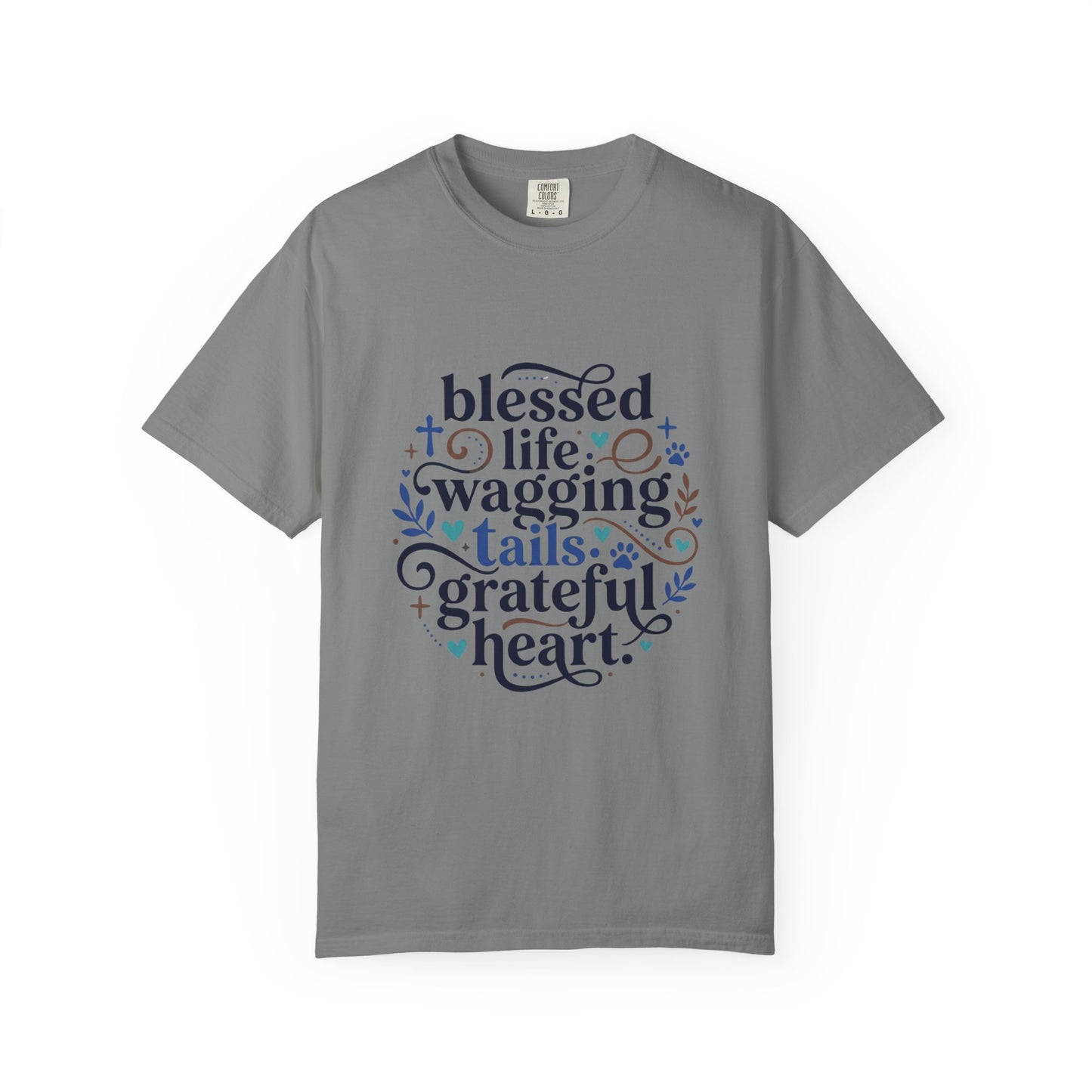 Blessed Life Wagging Tails Grateful Heart T-Shirt