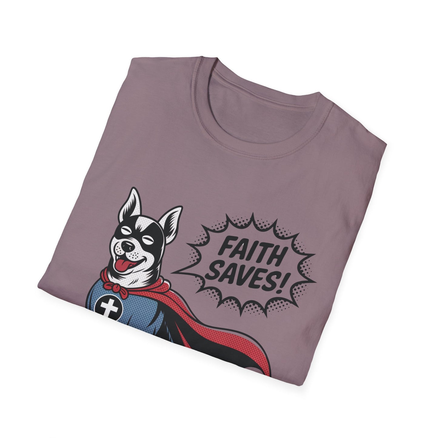 Faith Saves – Retro Superdog Comic T-Shirt