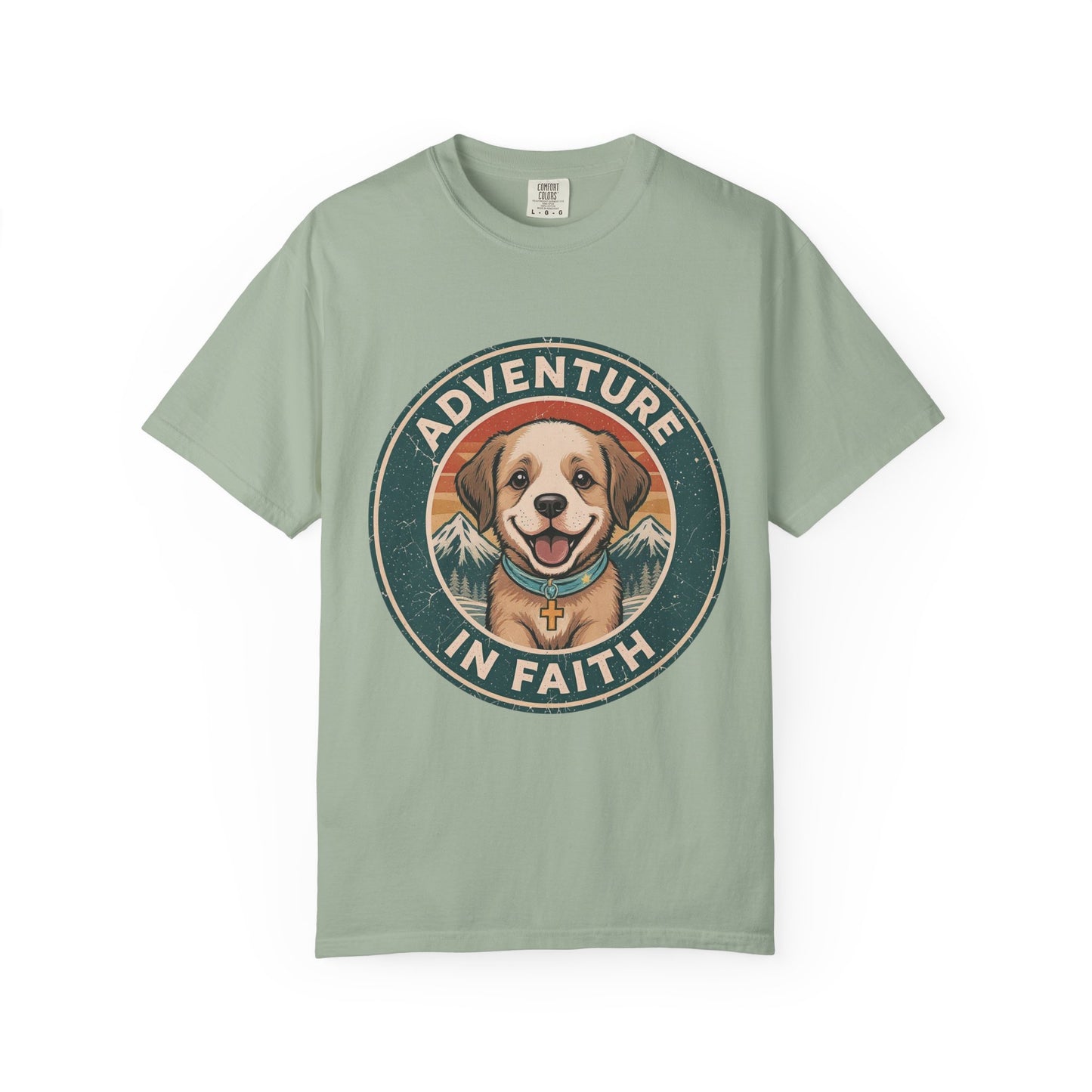 Adventure in Faith T‑Shirt — Retro Outdoors Dog Graphic