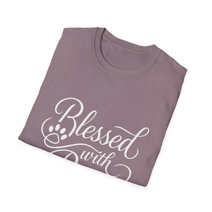 Blessed With Paws Calligraphy T-Shirt