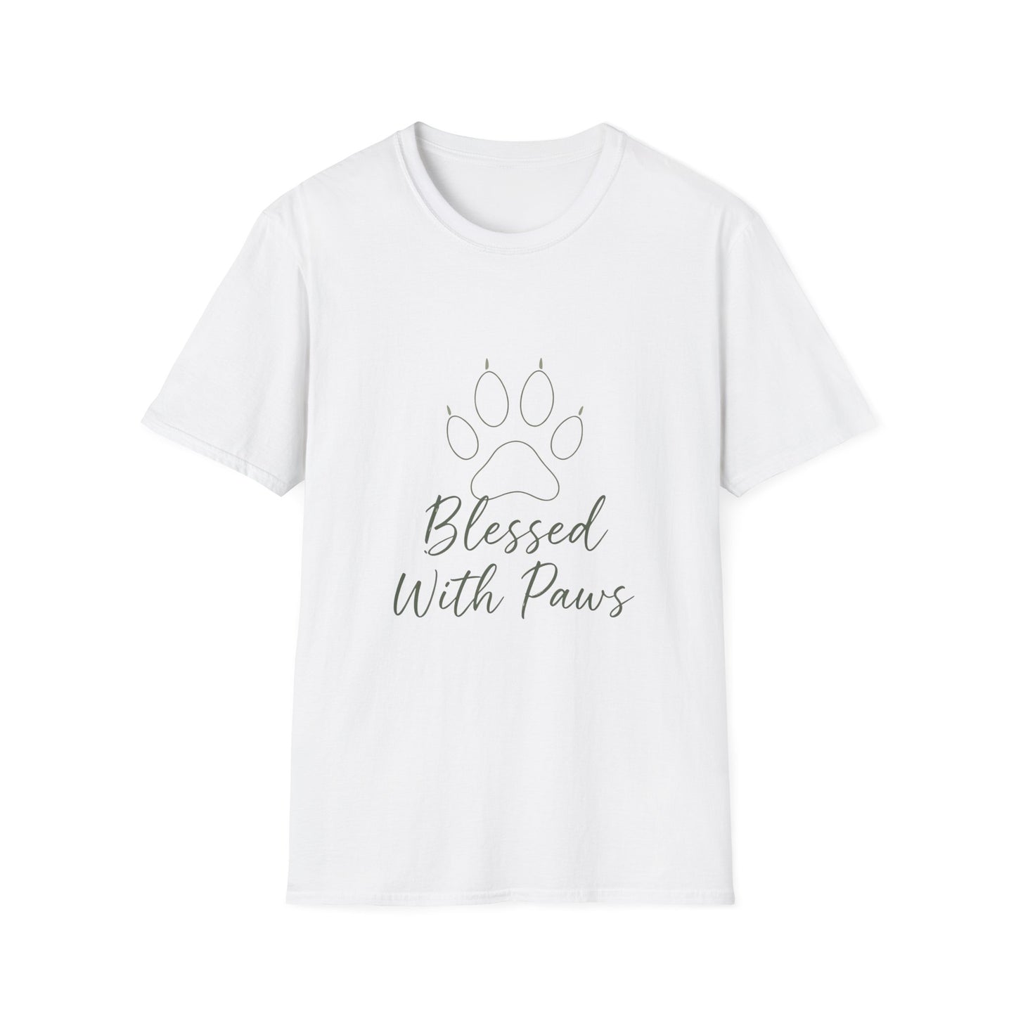 Blessed With Paws Line Art T-Shirt