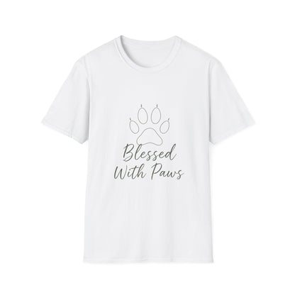 Blessed With Paws Line Art T-Shirt
