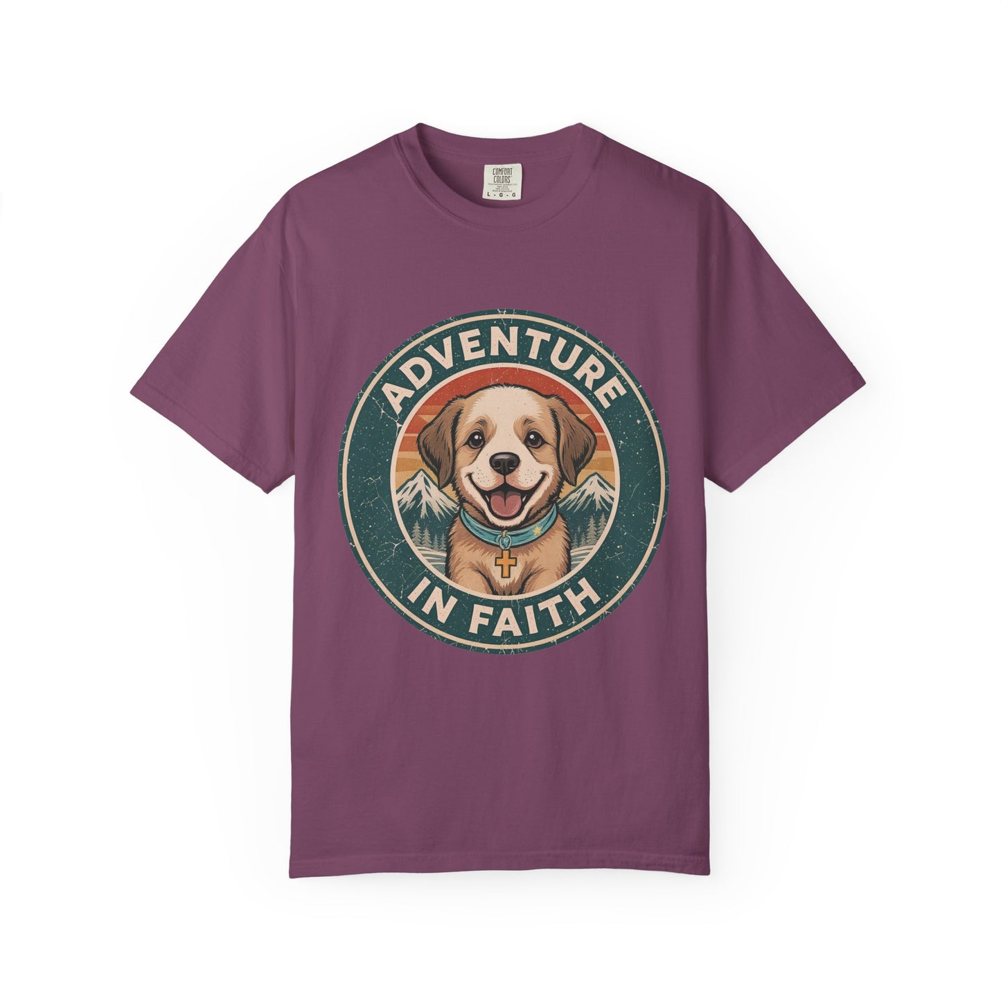 Adventure in Faith T‑Shirt — Retro Outdoors Dog Graphic