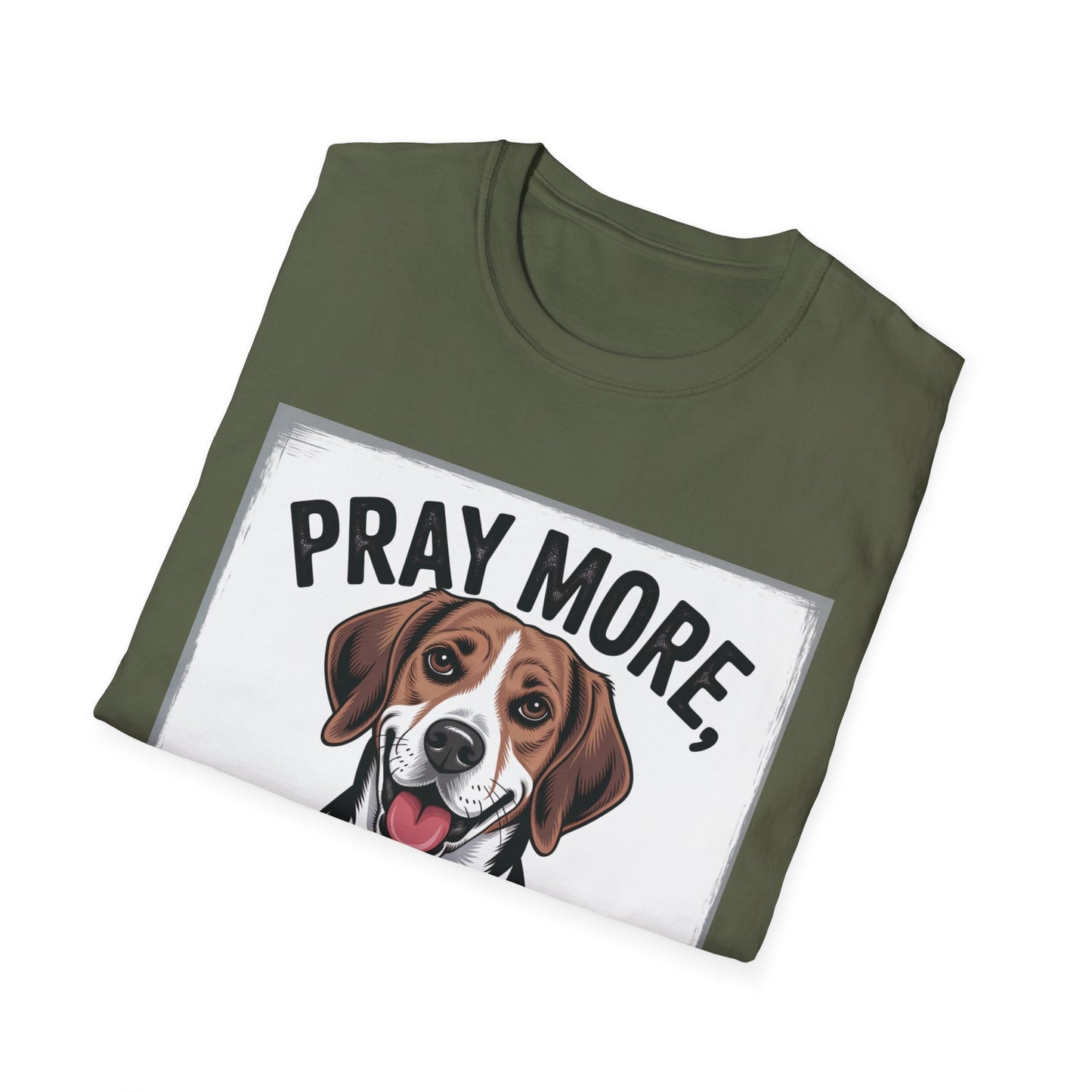 Beagle Pray More Bark Less – Hand-Drawn Vintage T-Shirt