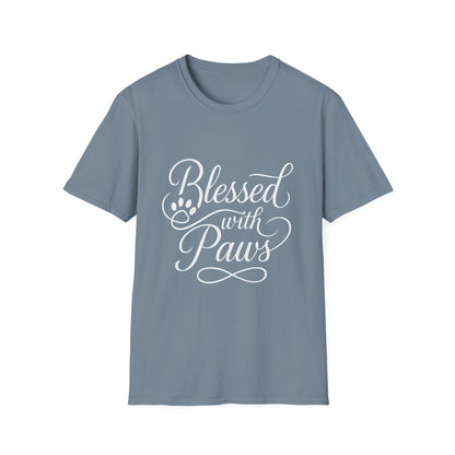 Blessed With Paws Calligraphy T-Shirt