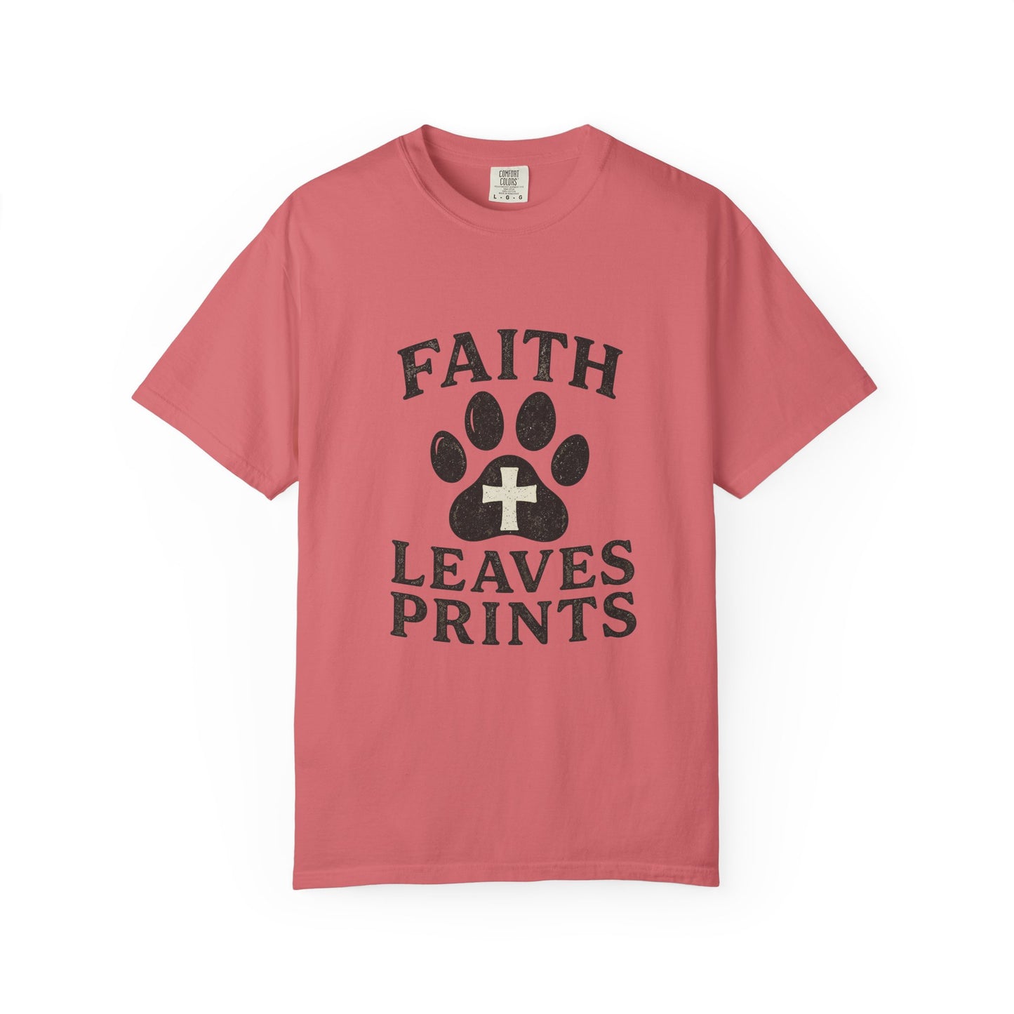 Faith Leaves Prints Retro Paw T-Shirt