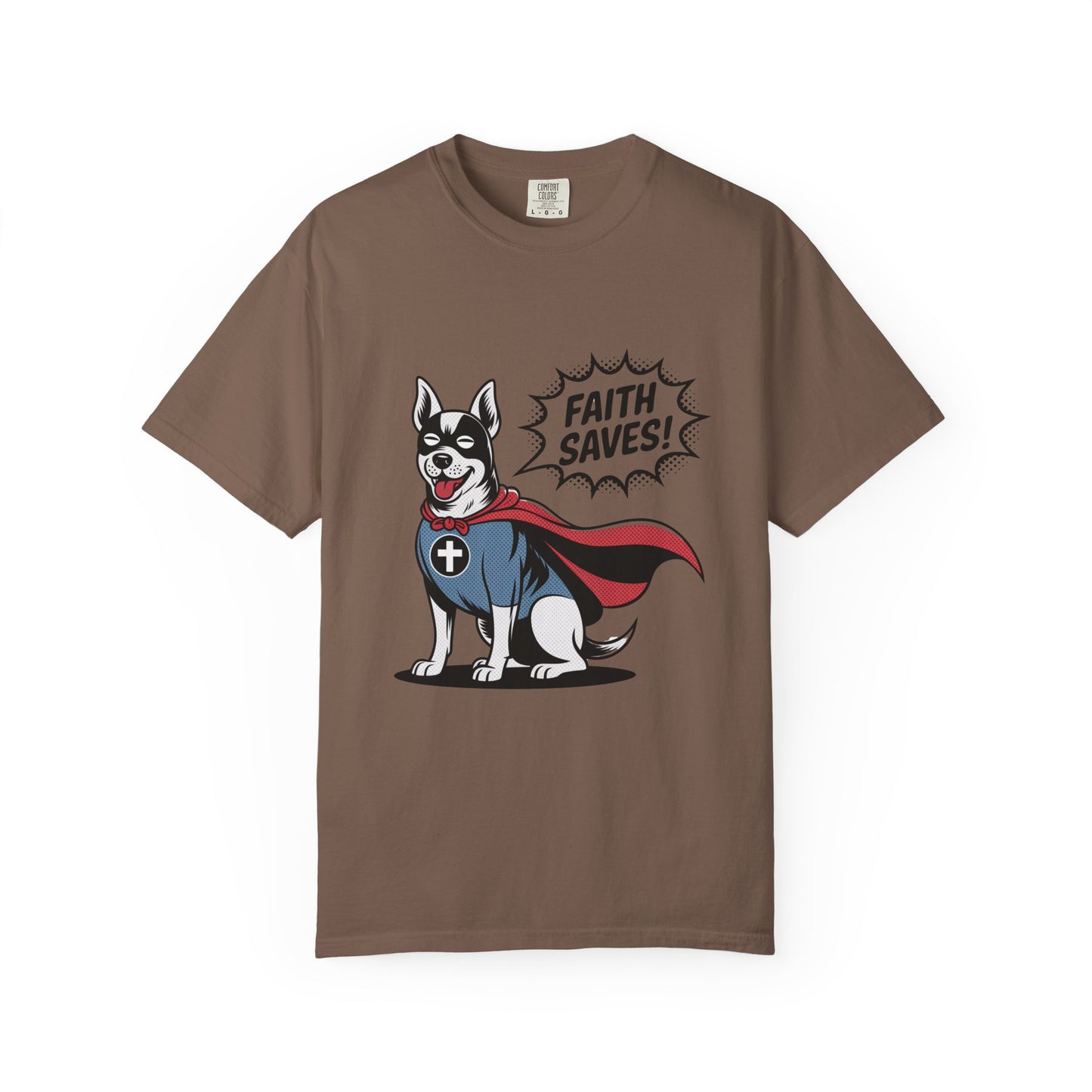 Faith Saves – Retro Superdog Comic T-Shirt