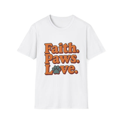 Faith Paws Love Retro T-Shirt
