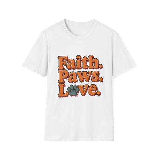 Faith Paws Love Retro T-Shirt