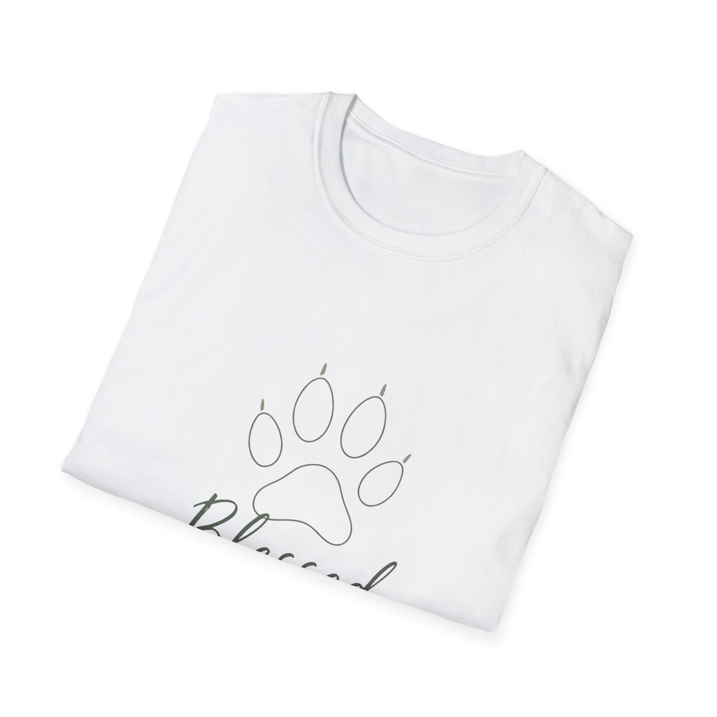 Blessed With Paws Line Art T-Shirt