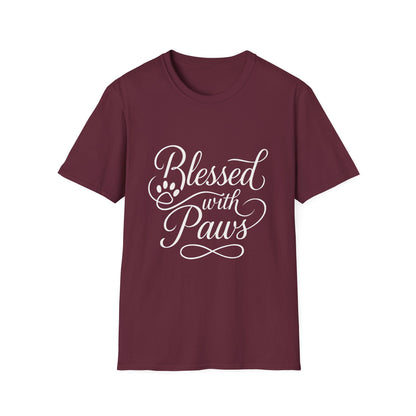Blessed With Paws Calligraphy T-Shirt