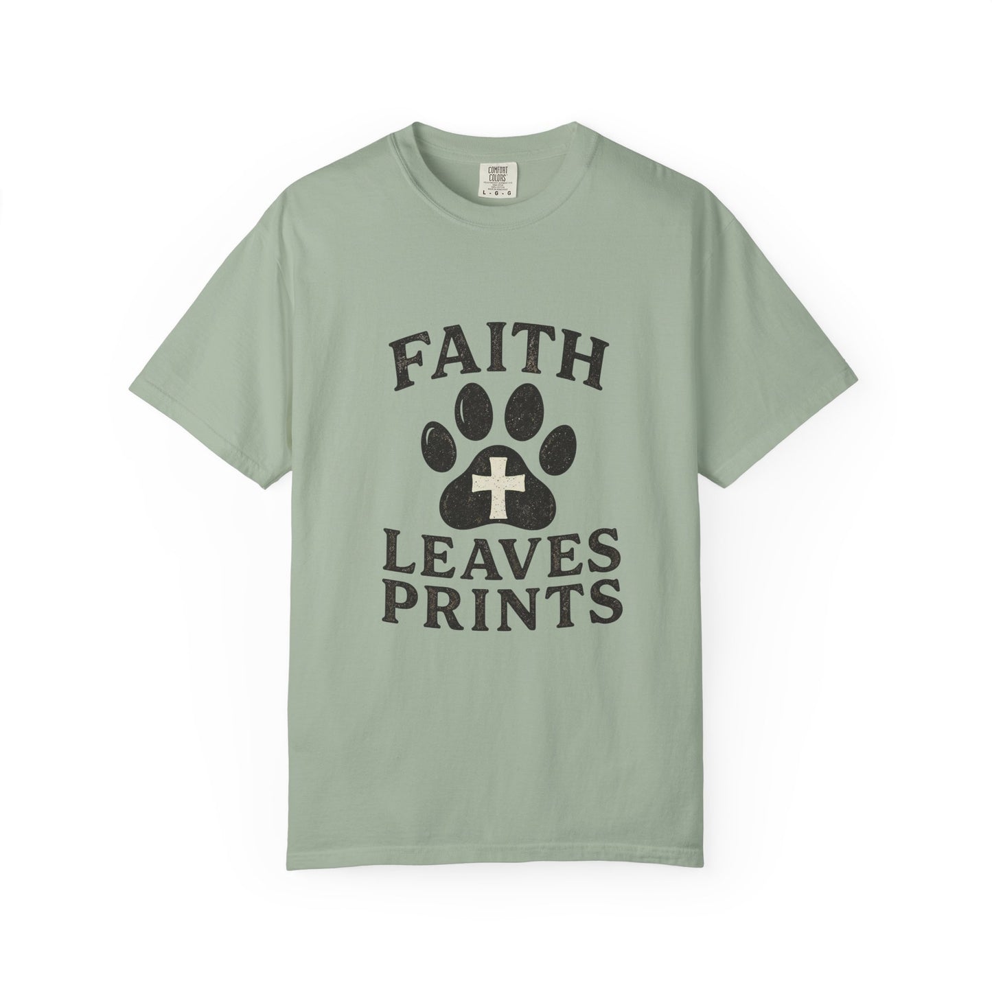 Faith Leaves Prints Retro Paw T-Shirt