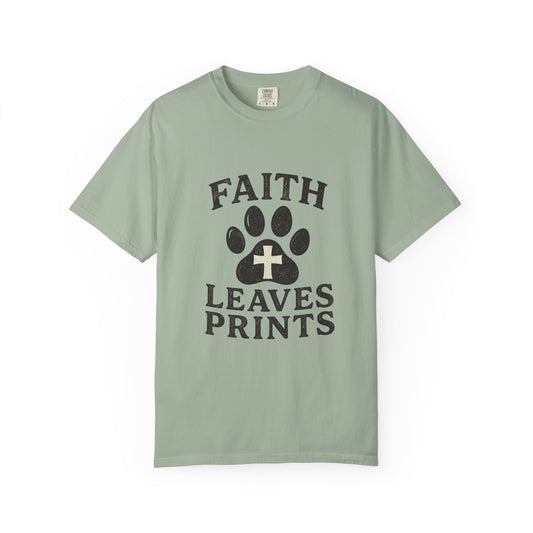 Faith Leaves Prints Retro Paw T-Shirt