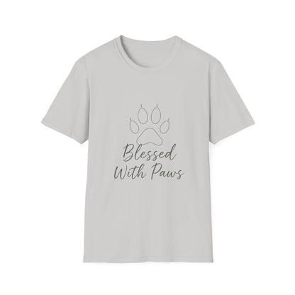 Blessed With Paws Line Art T-Shirt