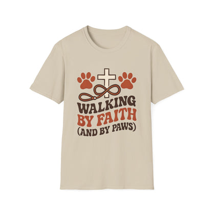 Walking By Faith and Paws Retro T-Shirt