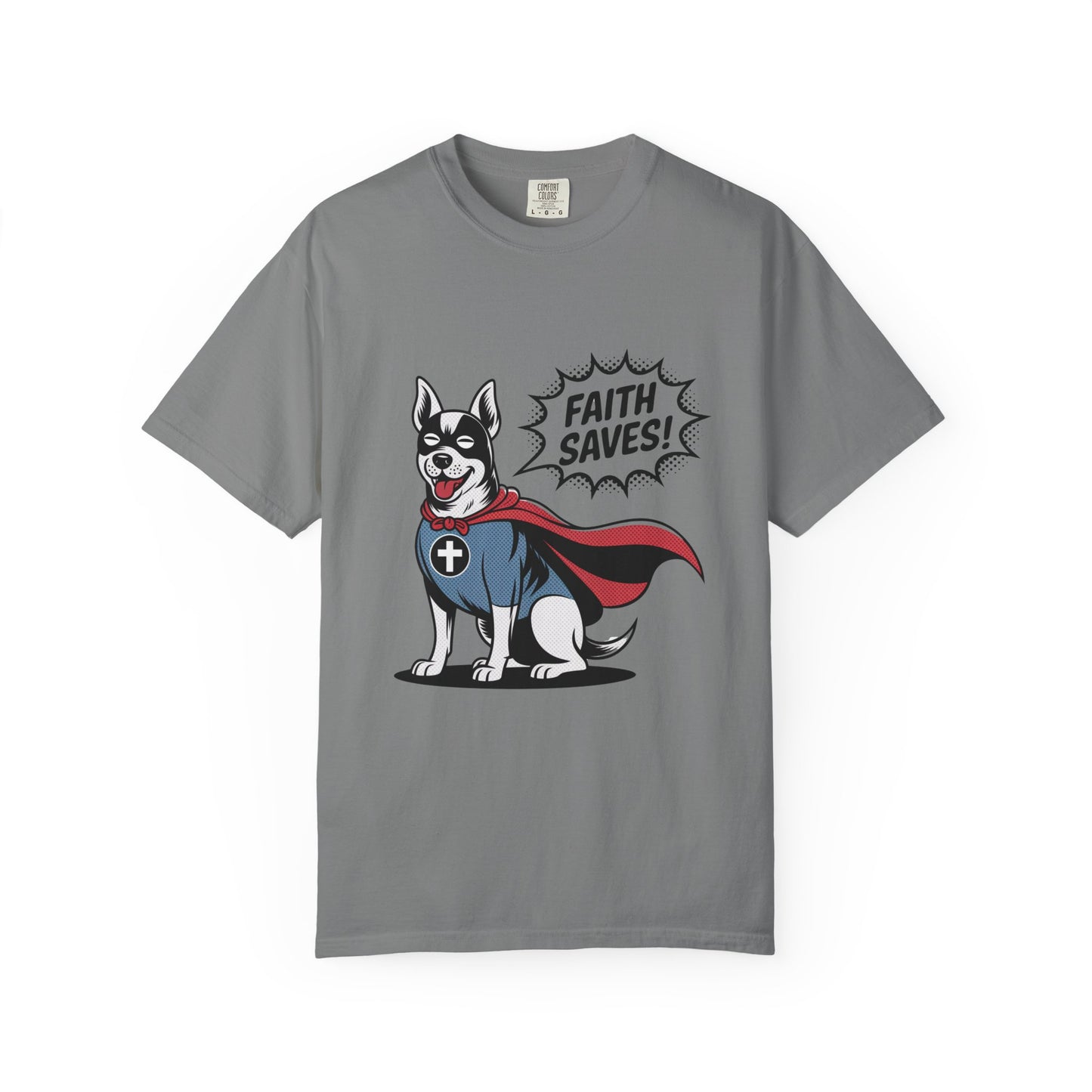 Faith Saves – Retro Superdog Comic T-Shirt