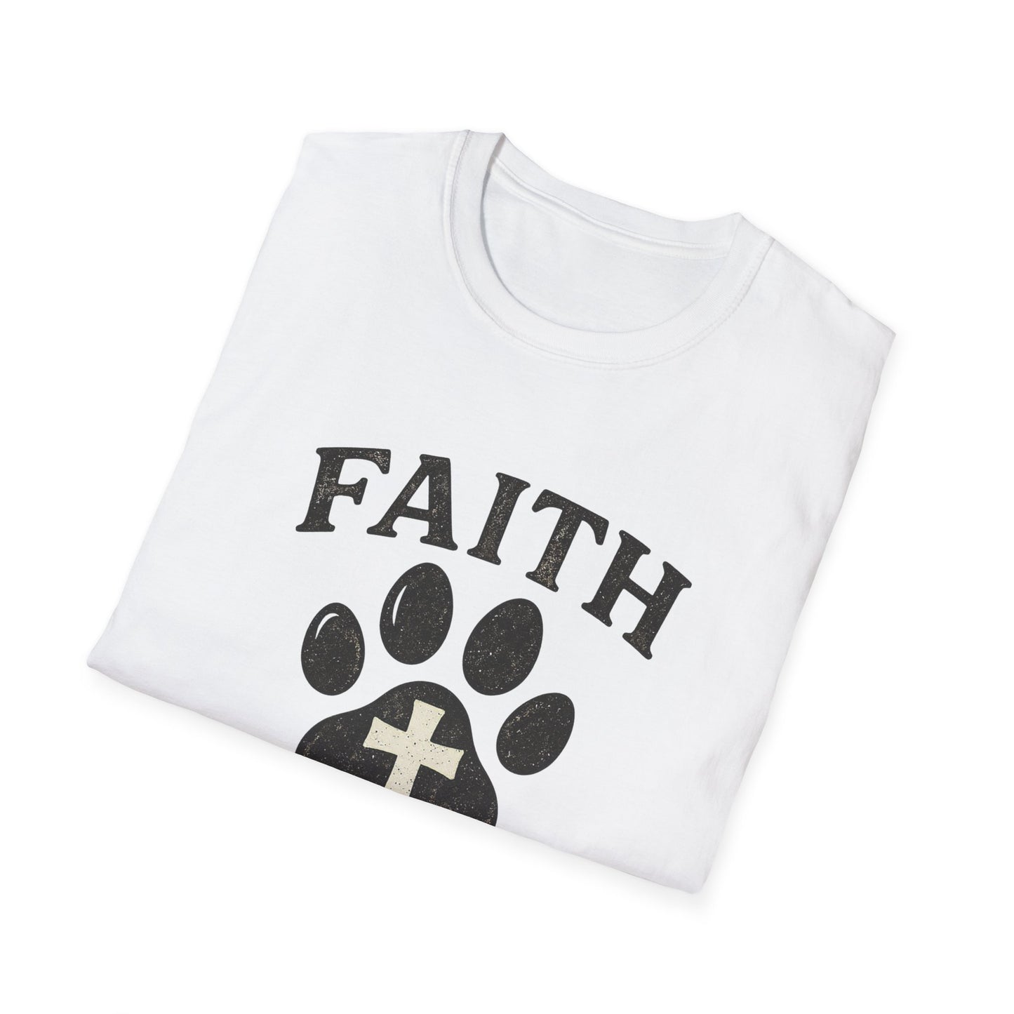 Faith Leaves Prints Retro Paw T-Shirt