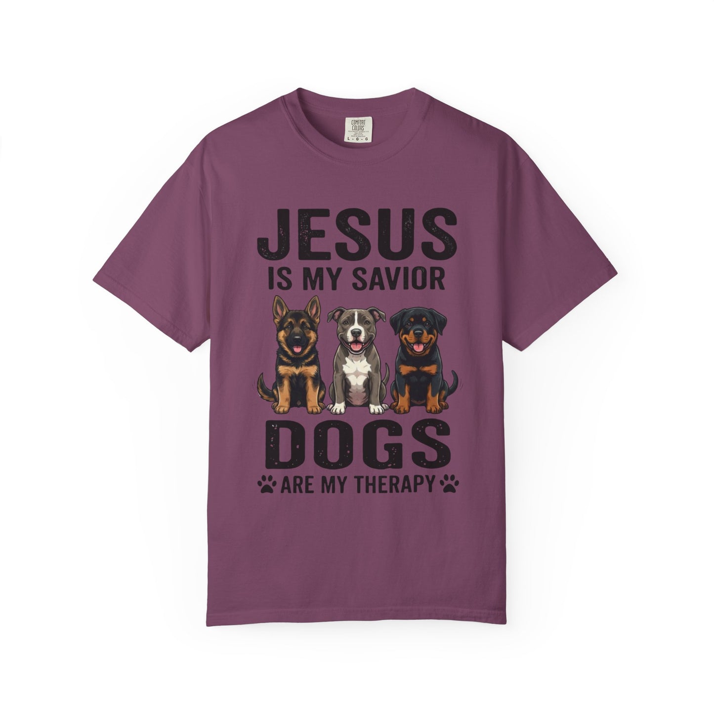 Jesus My Savior Dogs My Therapy T-Shirt