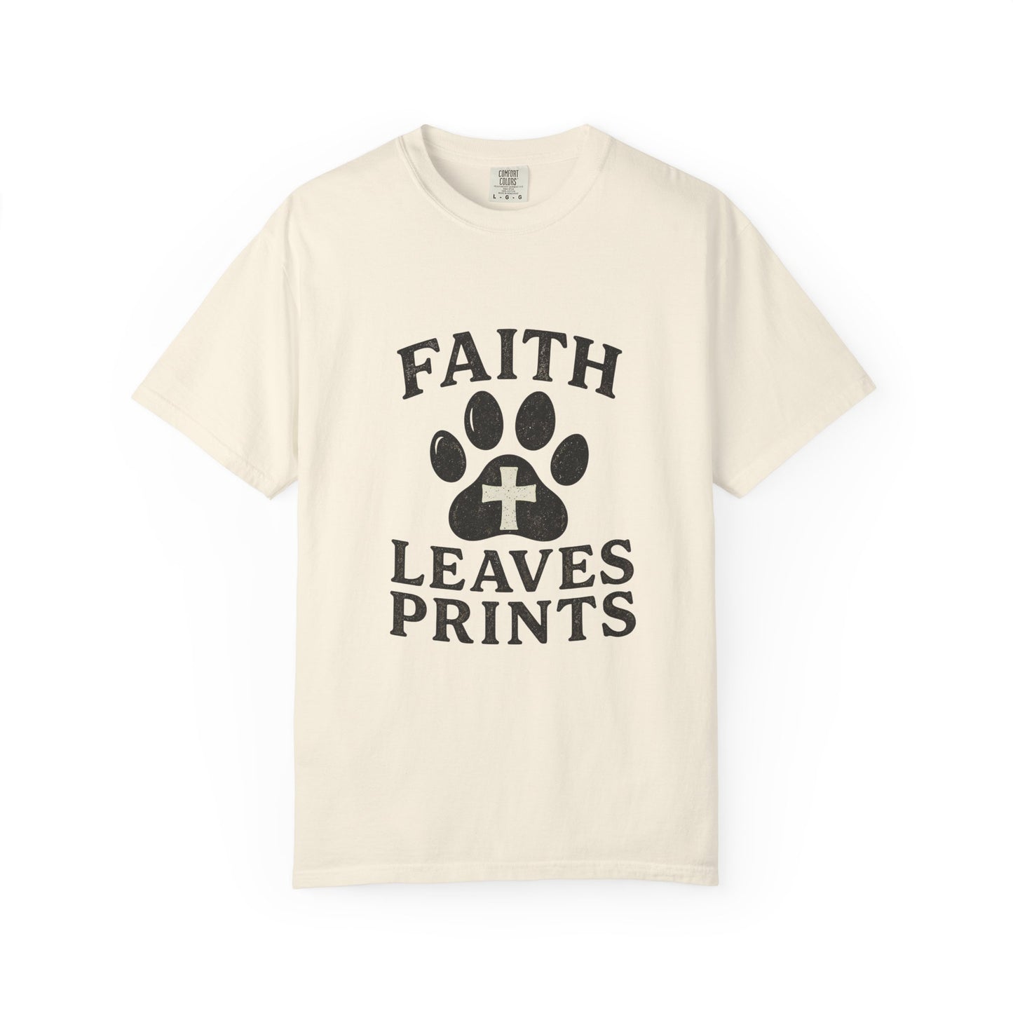 Faith Leaves Prints Retro Paw T-Shirt