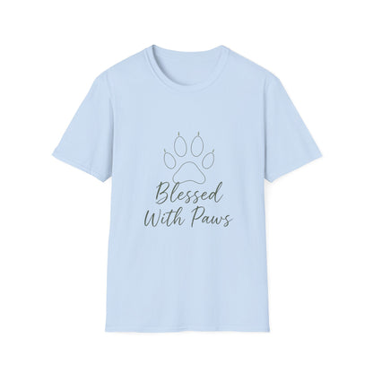 Blessed With Paws Line Art T-Shirt