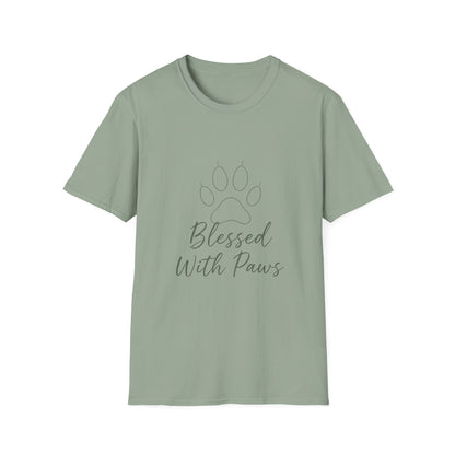 Blessed With Paws Line Art T-Shirt