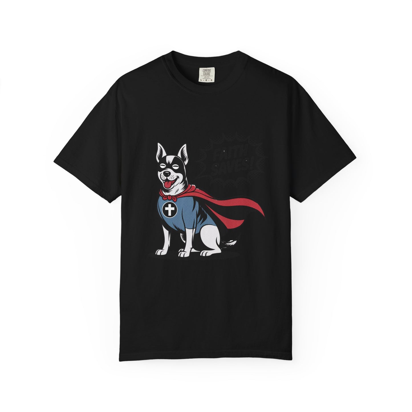 Faith Saves – Retro Superdog Comic T-Shirt
