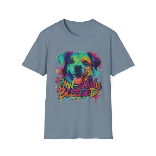 Paw-sitively Blessed Paint Dog T-Shirt