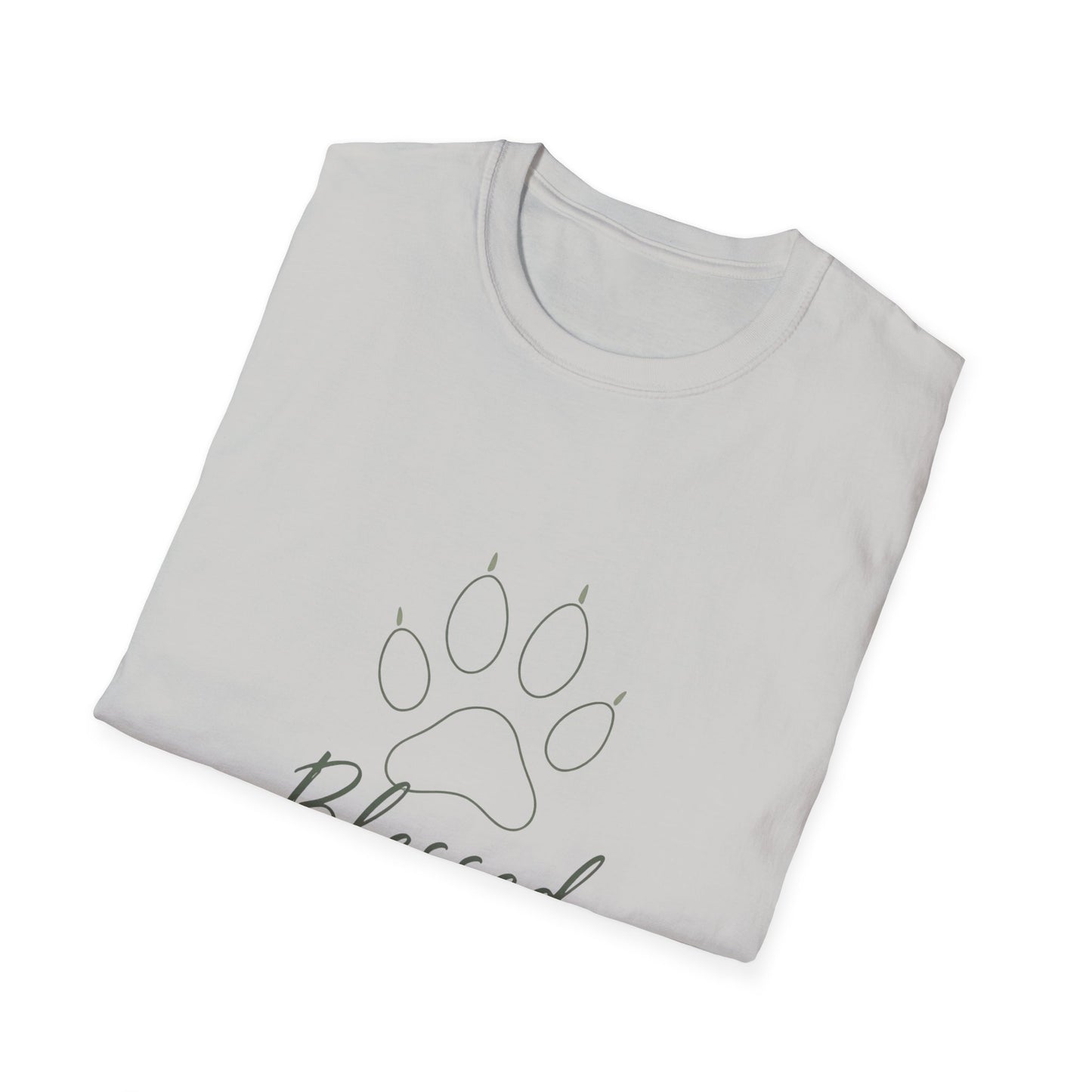 Blessed With Paws Line Art T-Shirt