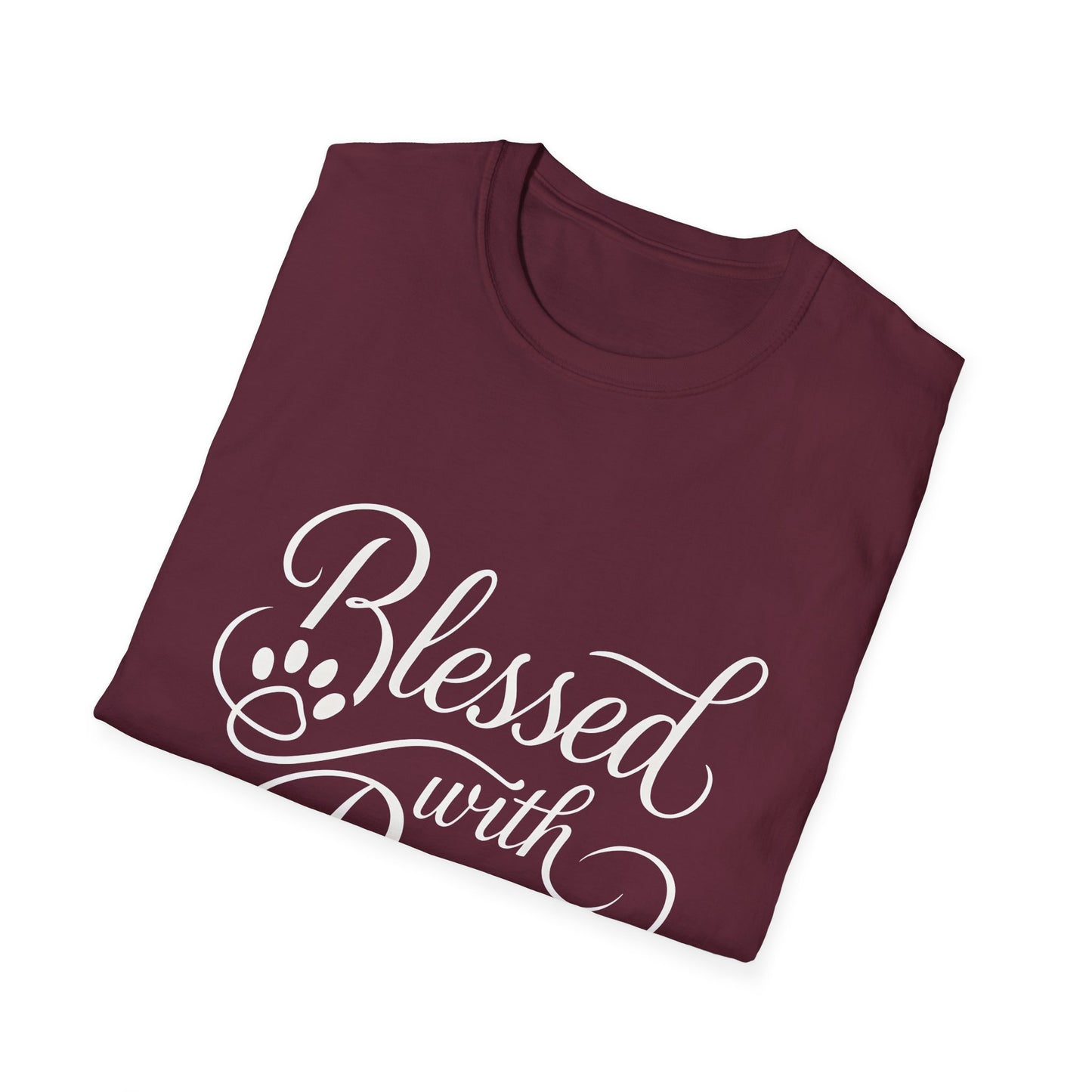 Blessed With Paws Calligraphy T-Shirt