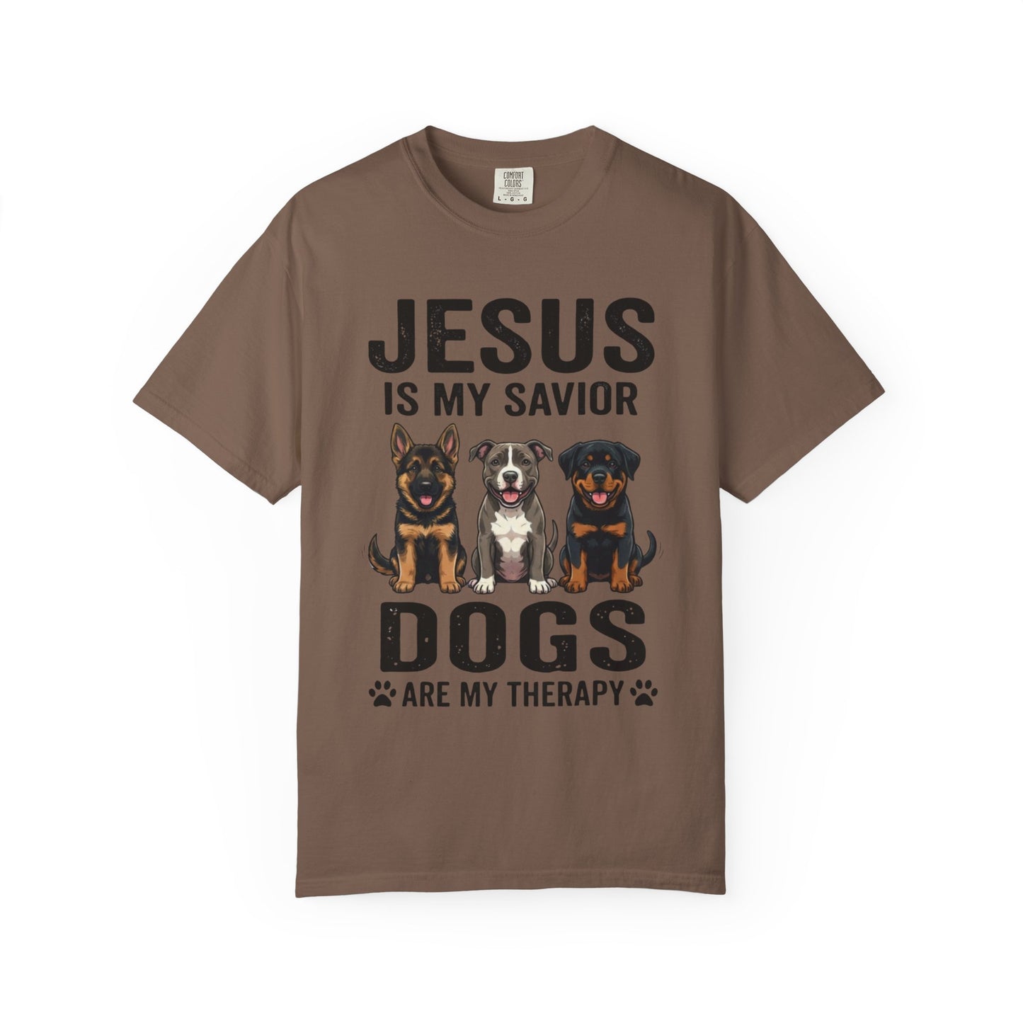 Jesus My Savior Dogs My Therapy T-Shirt