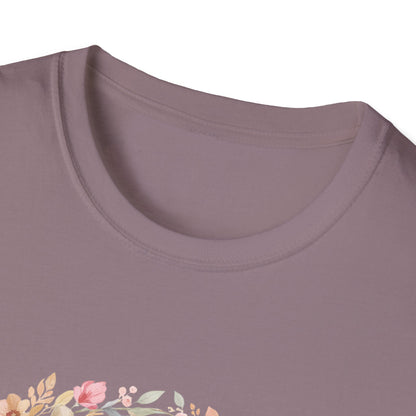 Walking By Faith With Four Paws Floral Wreath T-Shirt