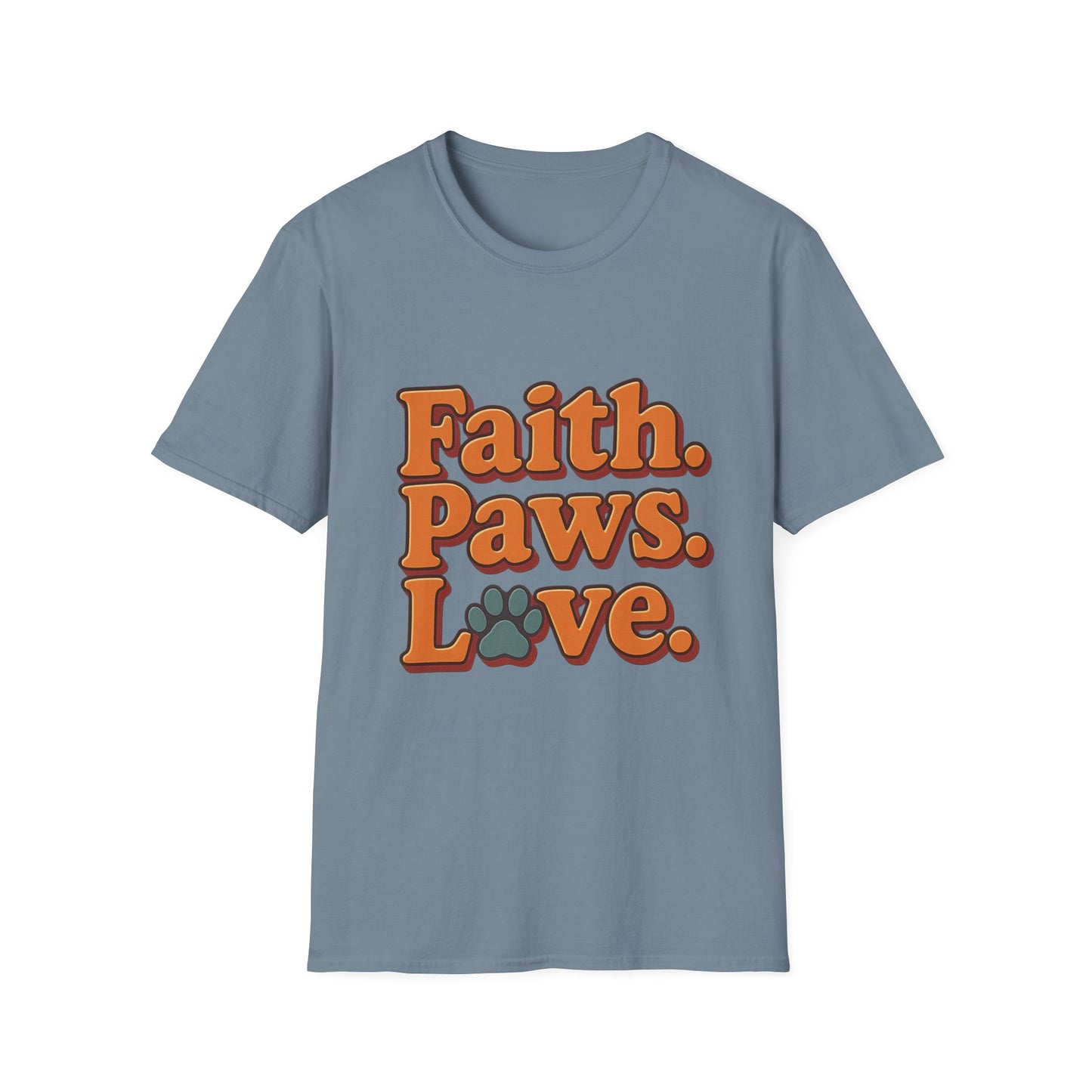 Faith Paws Love Retro T-Shirt