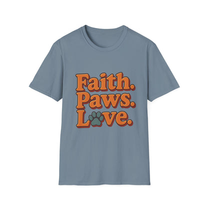 Faith Paws Love Retro T-Shirt