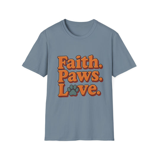 Faith Paws Love Retro T-Shirt