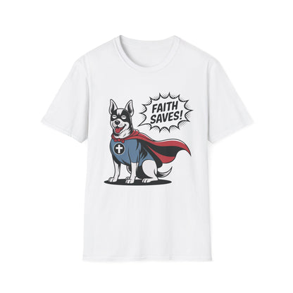 Faith Saves – Retro Superdog Comic T-Shirt