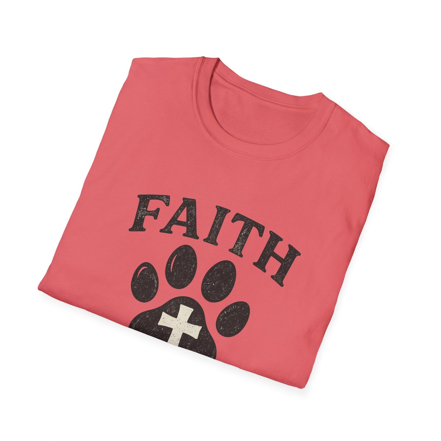 Faith Leaves Prints Retro Paw T-Shirt