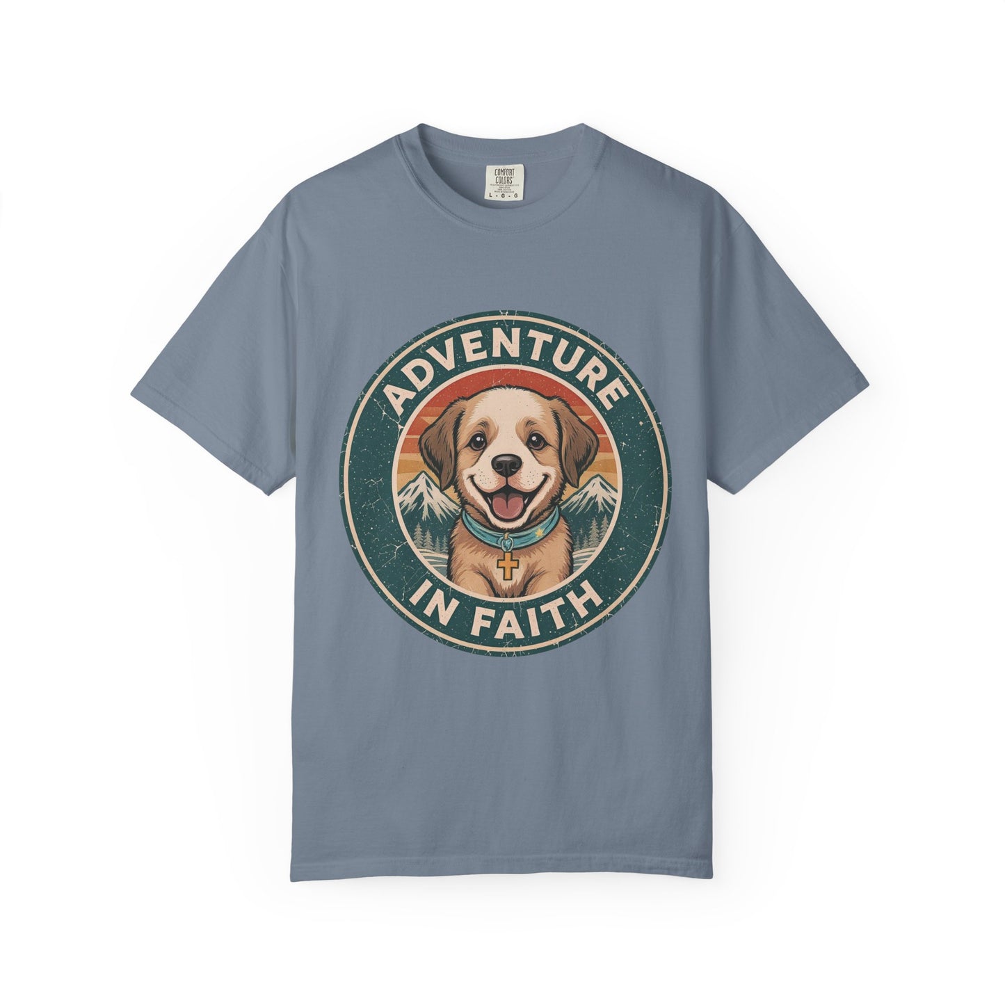 Adventure in Faith T‑Shirt — Retro Outdoors Dog Graphic