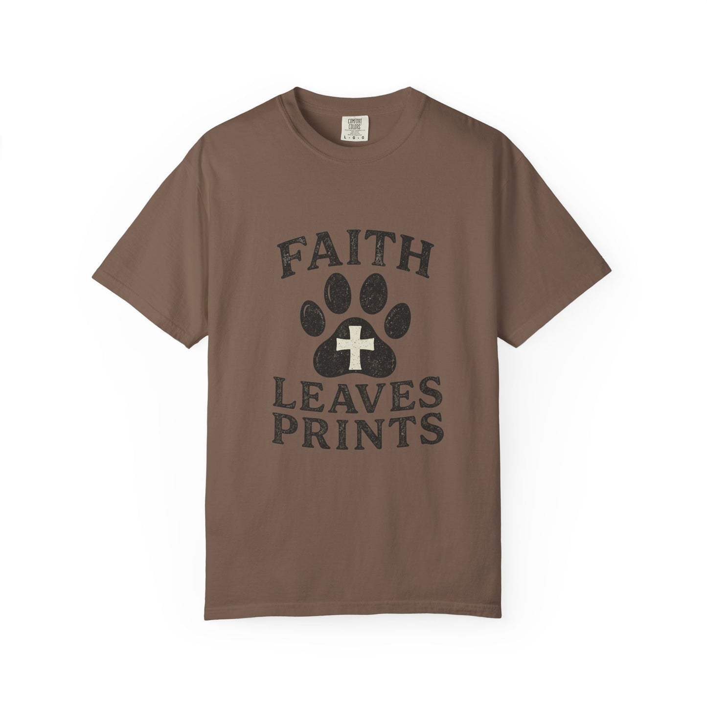 Faith Leaves Prints Retro Paw T-Shirt