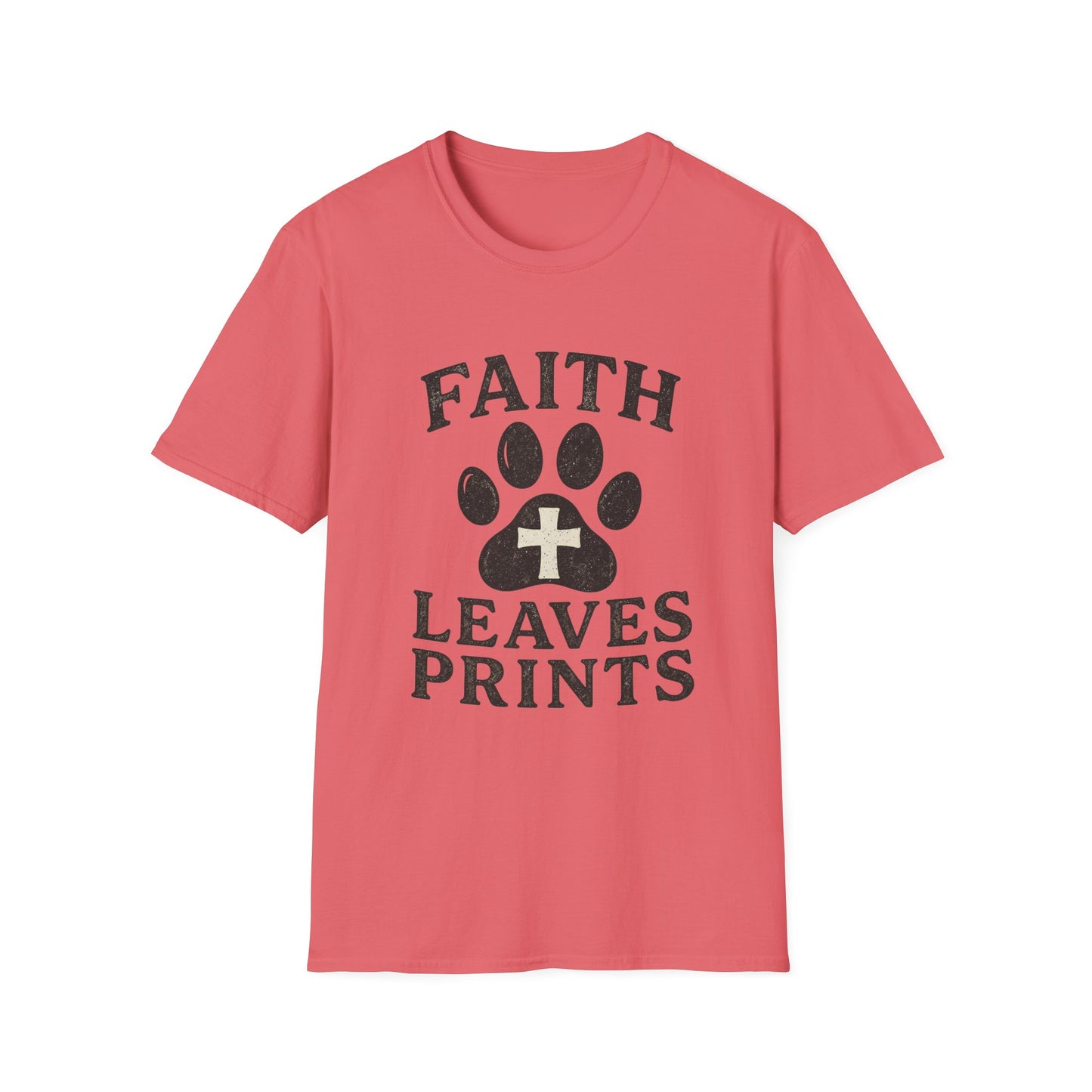 Faith Leaves Prints Retro Paw T-Shirt
