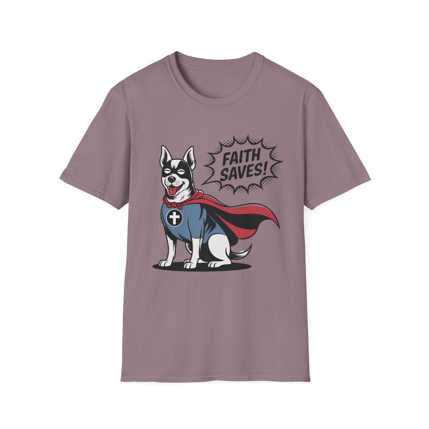 Faith Saves – Retro Superdog Comic T-Shirt