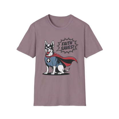 Faith Saves – Retro Superdog Comic T-Shirt