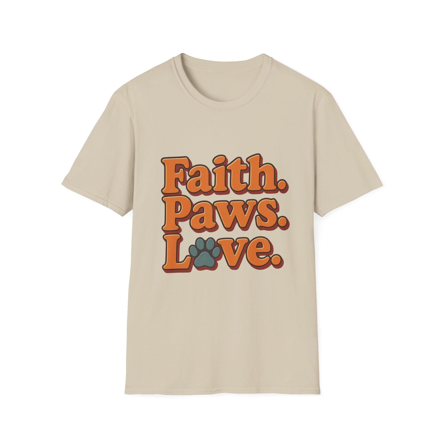 Faith Paws Love Retro T-Shirt